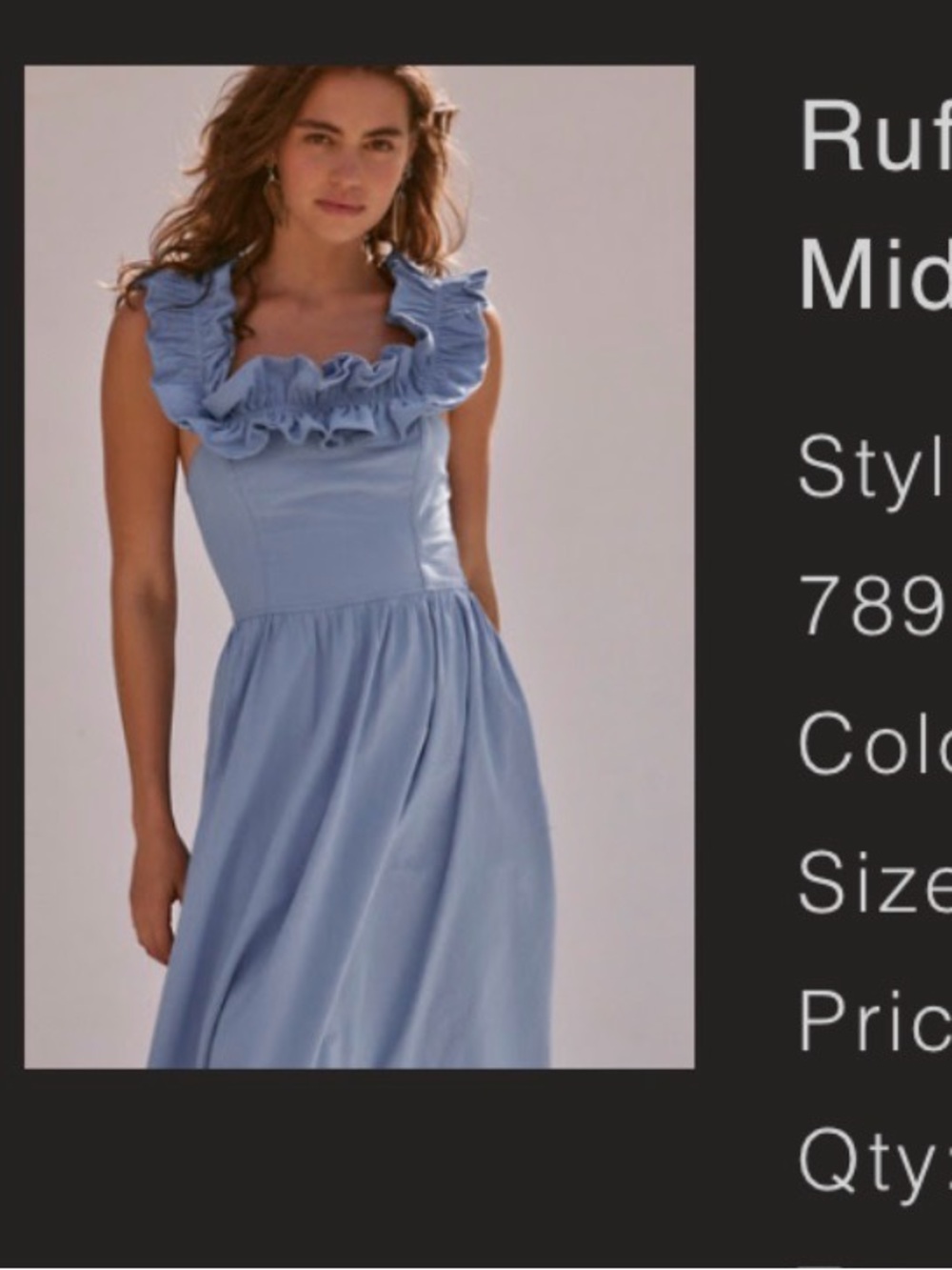 Free People Ruffle It Up Midi Dress - Blue